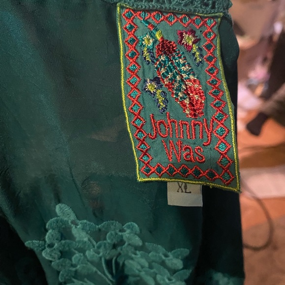 EUC Johnny Was Gorgeous lace teal turquoise kimono jacket size XL - Picture 5 of 7